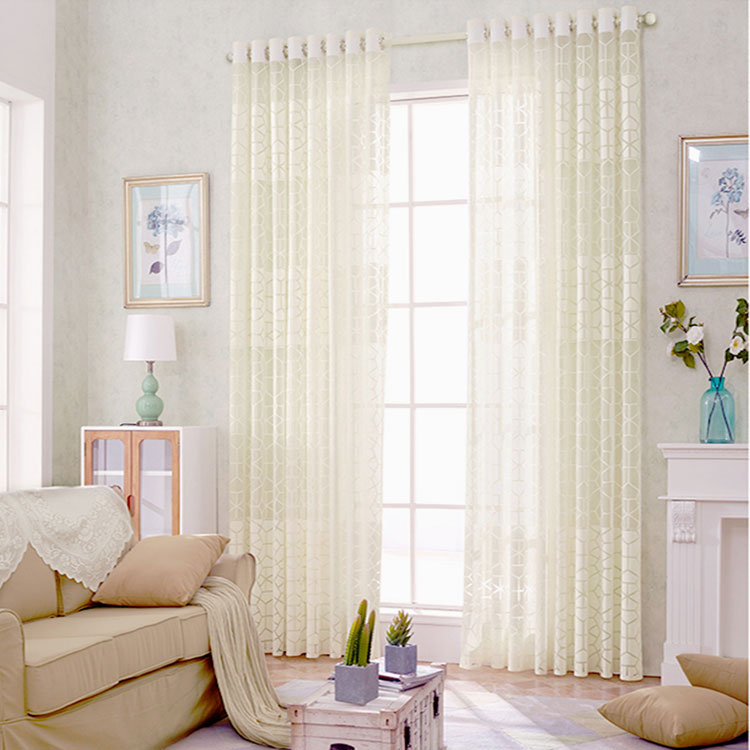 Home decor fancy elegant rib tulle sheer voile white living room gauze sheer warp knit fabric polyester