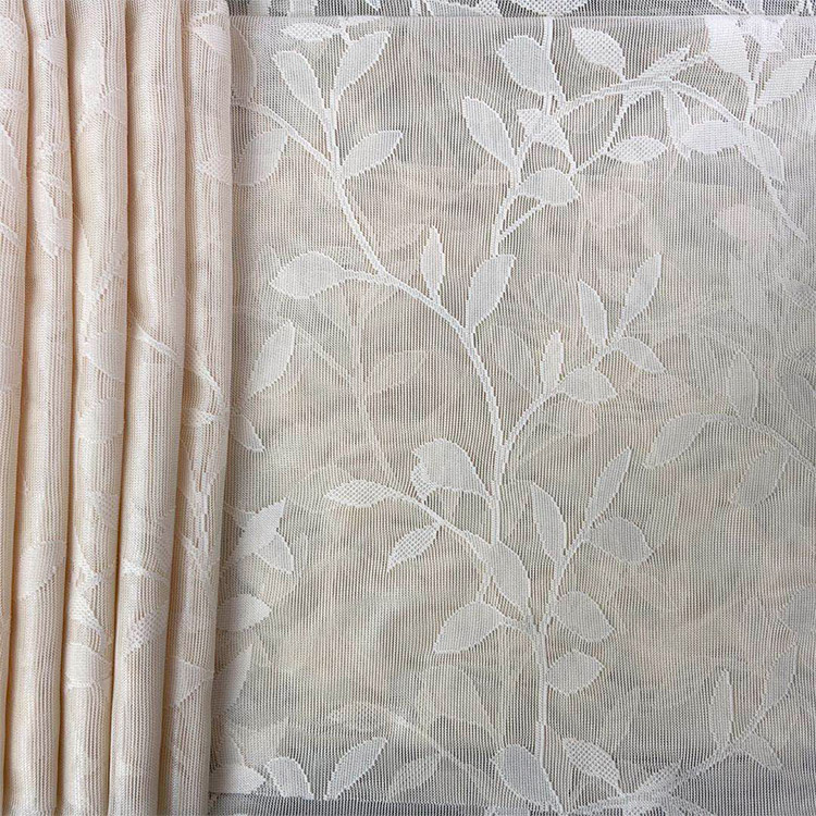 Custom design of 100 Polyester window voile tulle warp mesh knitted printed sheer curtains fabric