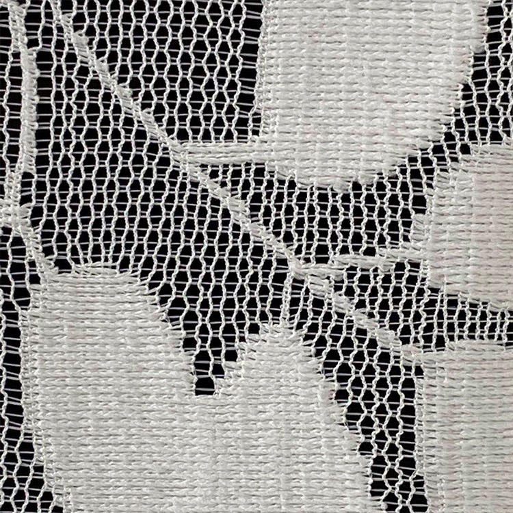 Wholesale design 100 Polyester leaf pattern jacquard warp knit mesh shirt sheer curtain fabric bedroom