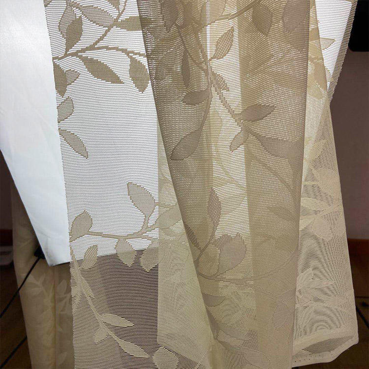 Custom design of 100 Polyester window voile tulle warp mesh knitted printed sheer curtains fabric