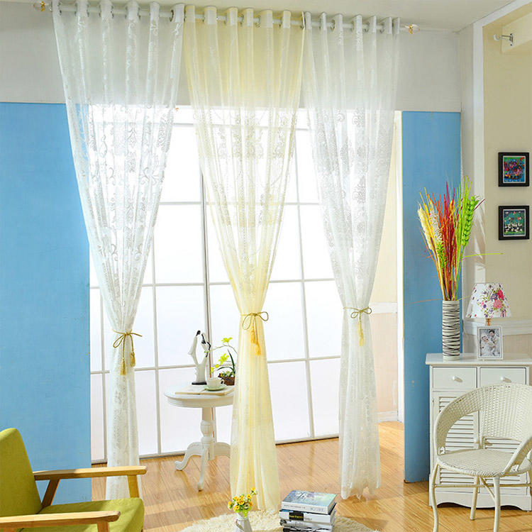 living room luxury stretch stabilized tricot block-out and sheer fabrics curtain
