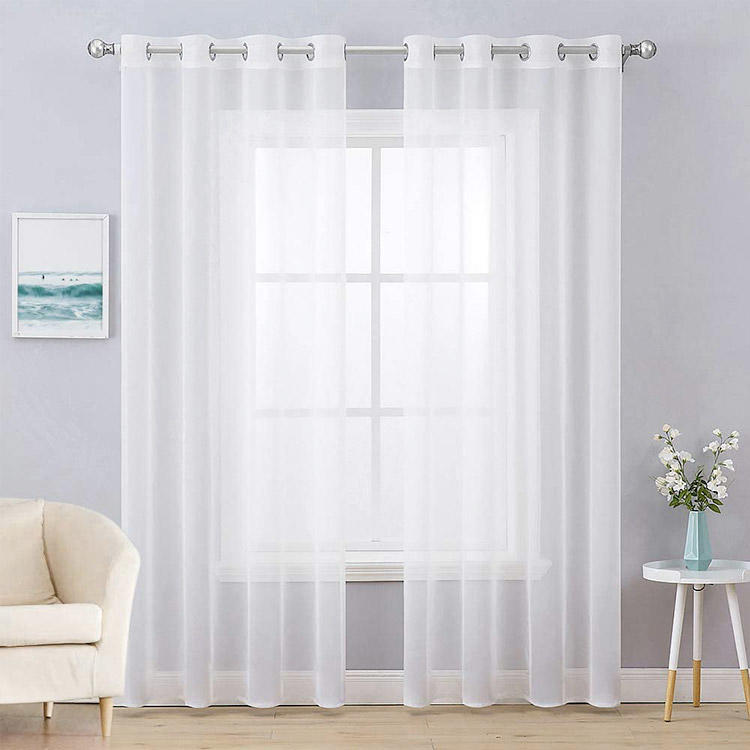 Wholesale home textile white window roll mesh plain net tulle voile living room polyester sheer fabric textile