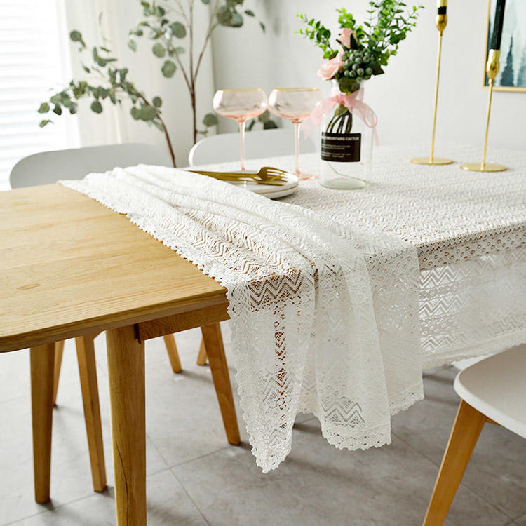 Factory rectangle lace table cloth wedding cheap custom elegant for wedding party