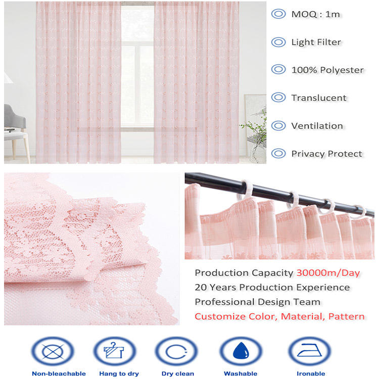 New Arrival Latest Design Cheap Polyester Room embroidery lace fabric sheer curtains