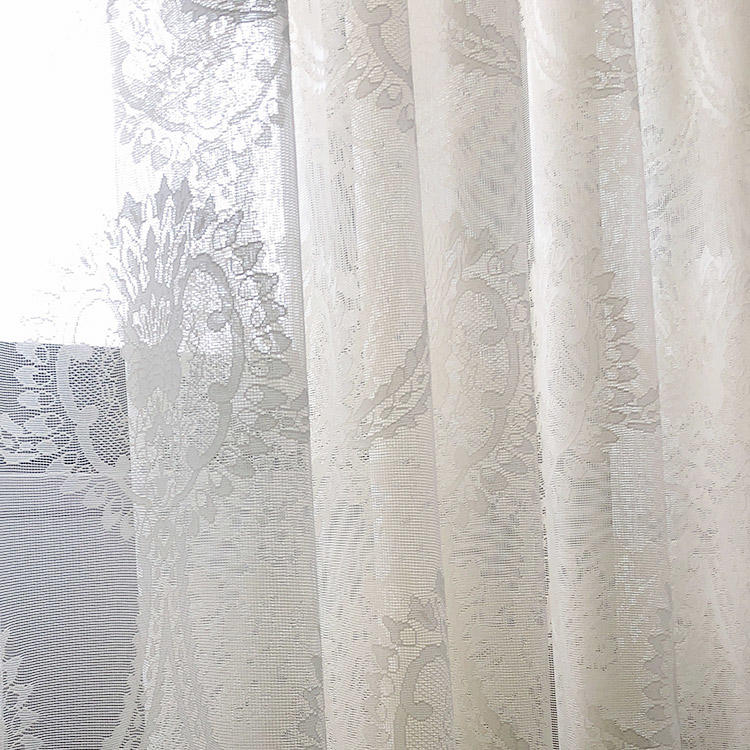Resistente sheer fabric light yellow bridal luxury designer polyester printed 3d curtains jacquard lace fabric for bedroom