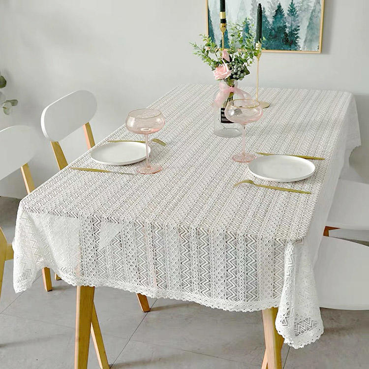 Factory rectangle lace table cloth wedding cheap custom elegant for wedding party