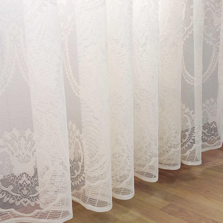 Resistente sheer fabric light yellow bridal luxury designer polyester printed 3d curtains jacquard lace fabric for bedroom