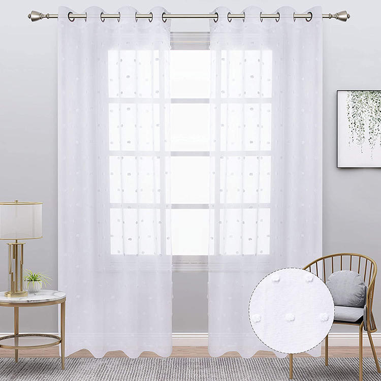 Cheap custom design living room textile roll mesh knitted polyester white mesh voile curtain sheer fabric