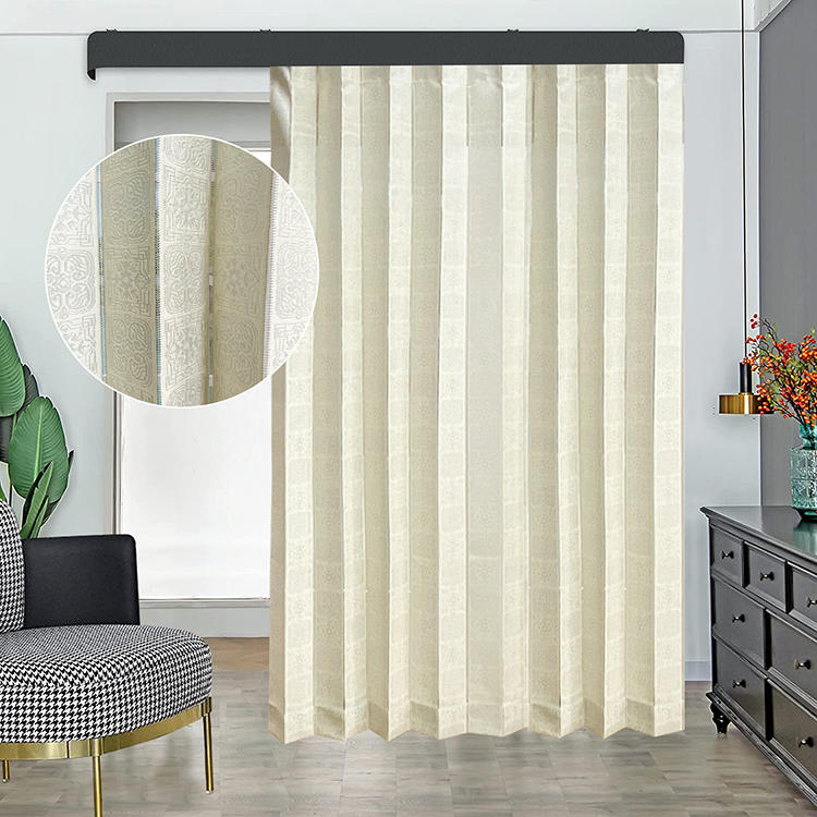 Blossoms jacquard kitchen door drape wave blackout divider curtain vertical window fabric