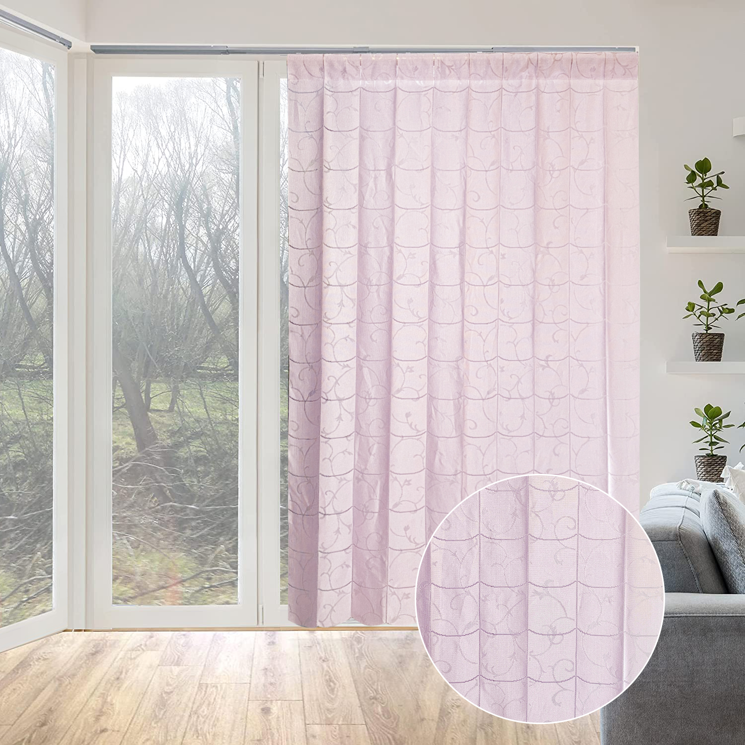 Purple window divider door wave kitchen blackout jacquard polyester curtain vertical blinds fabric 
