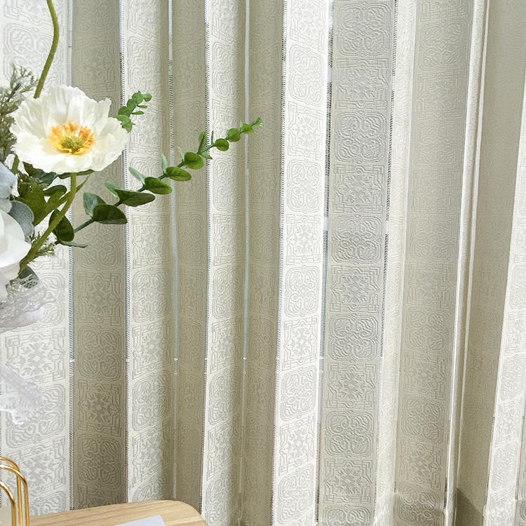 Blossoms jacquard kitchen door drape wave blackout divider curtain vertical window fabric