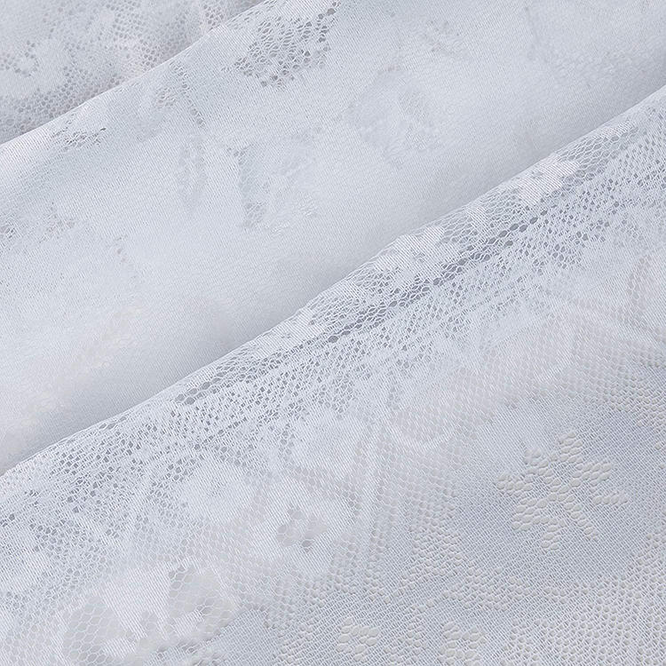 White elegant lace cover floral jacquard round table cloths fabric for wedding party