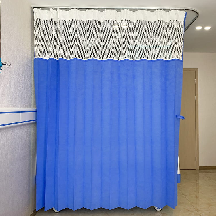 Blue clinic fire Retardant blackout cubilce privacy partition non woven medical mesh disposable hospital curtain